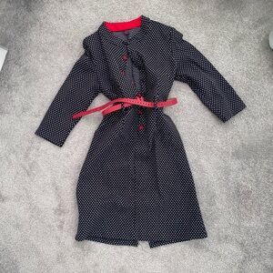 Red and Black polka-dot Coat